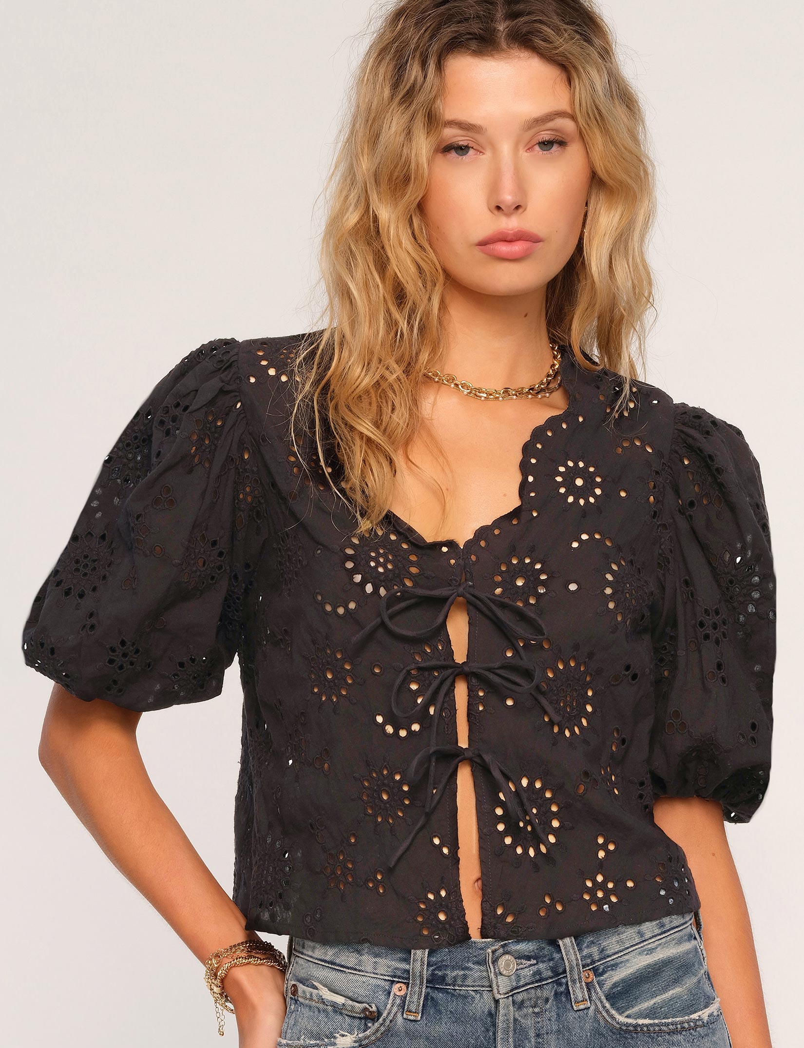 トップス Dorothy heart tops Black Dorothy Top – Heartloom