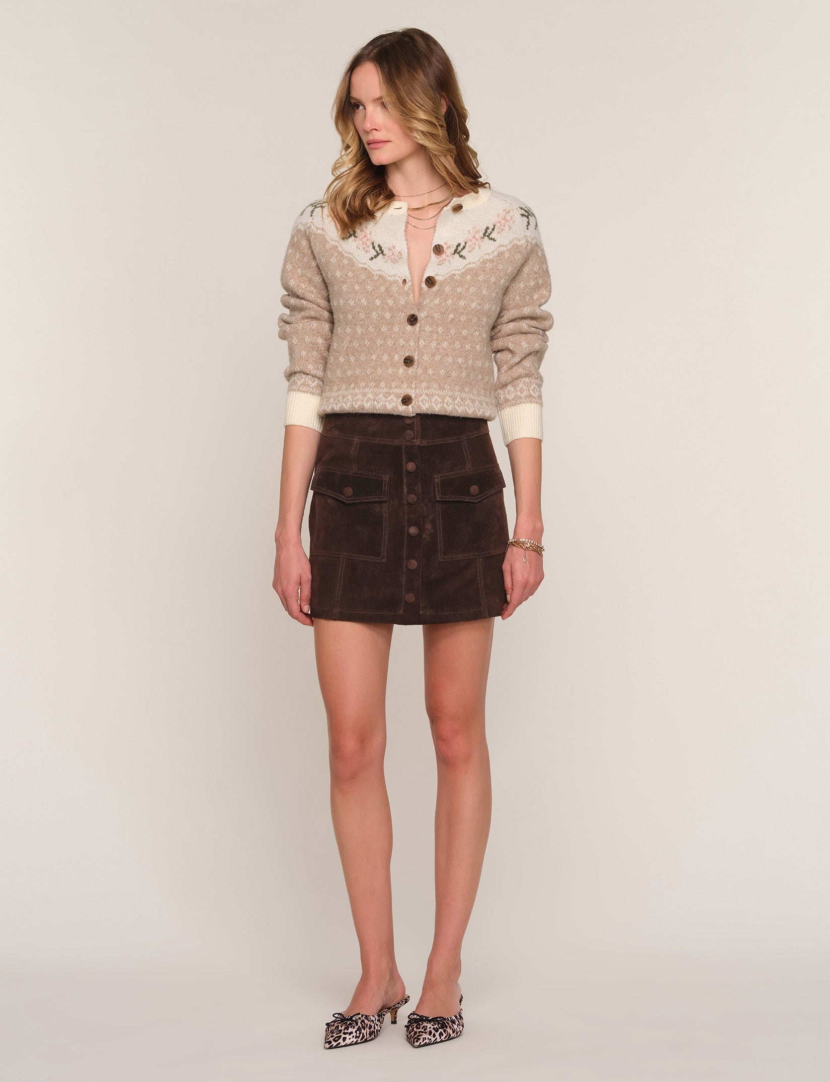jina suede skirt