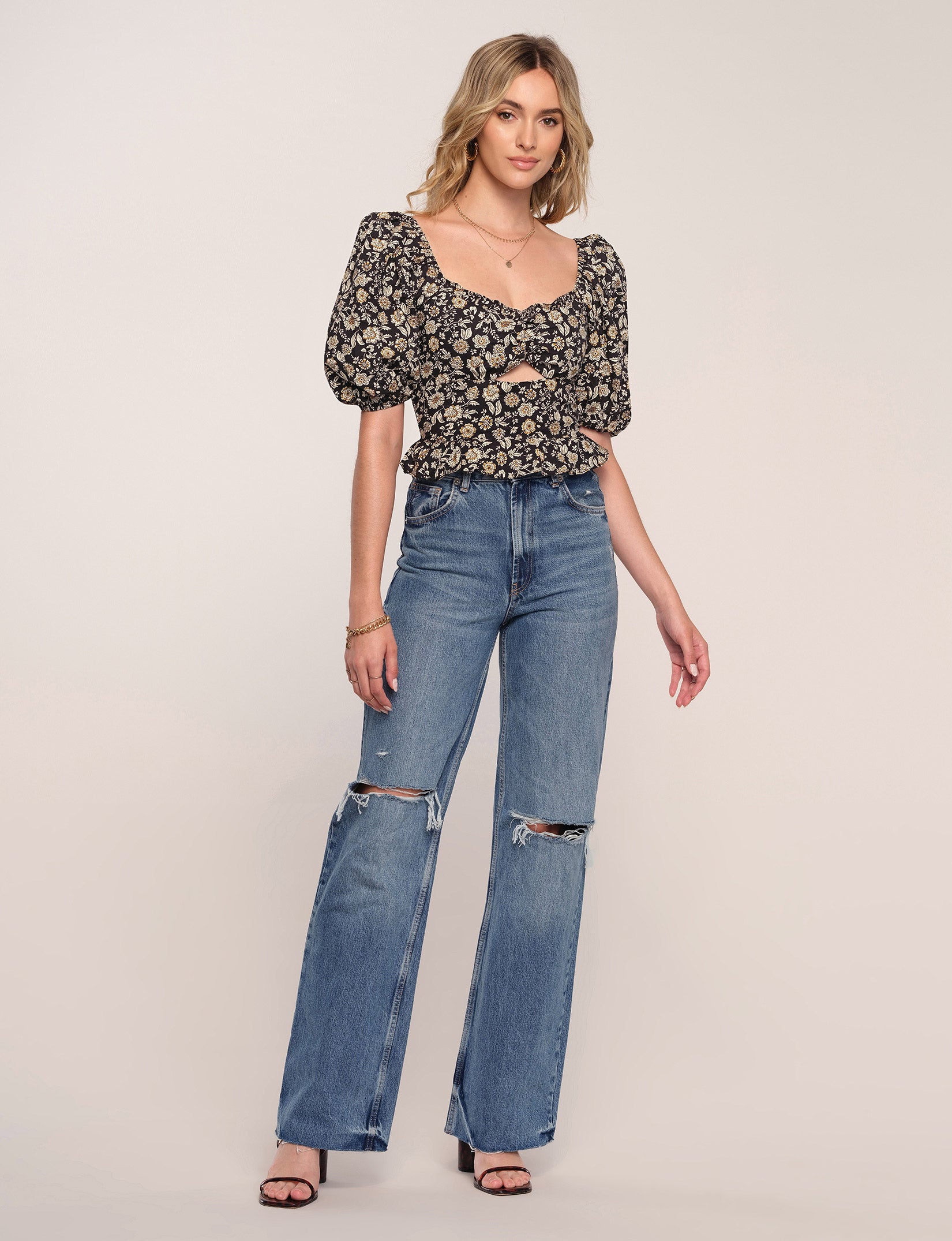 Svea Floral Eyelet Top