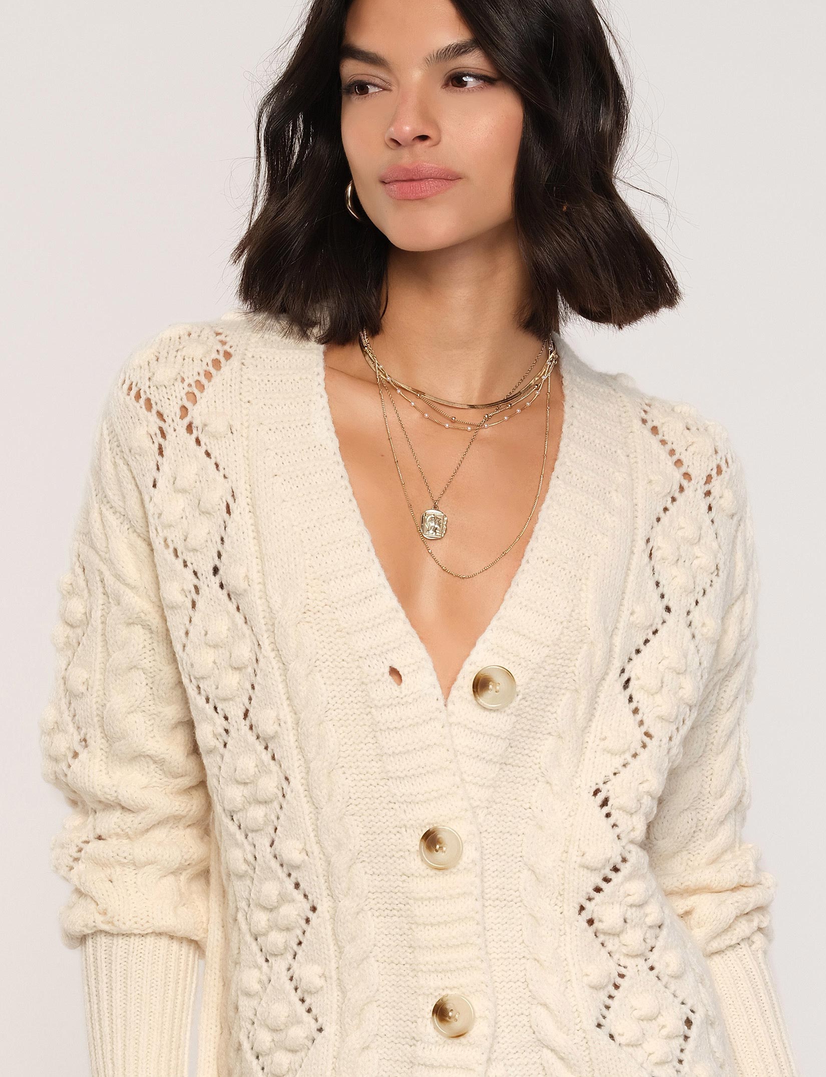 meer. メーア HEART KNIT CARDIGAN カーディガン