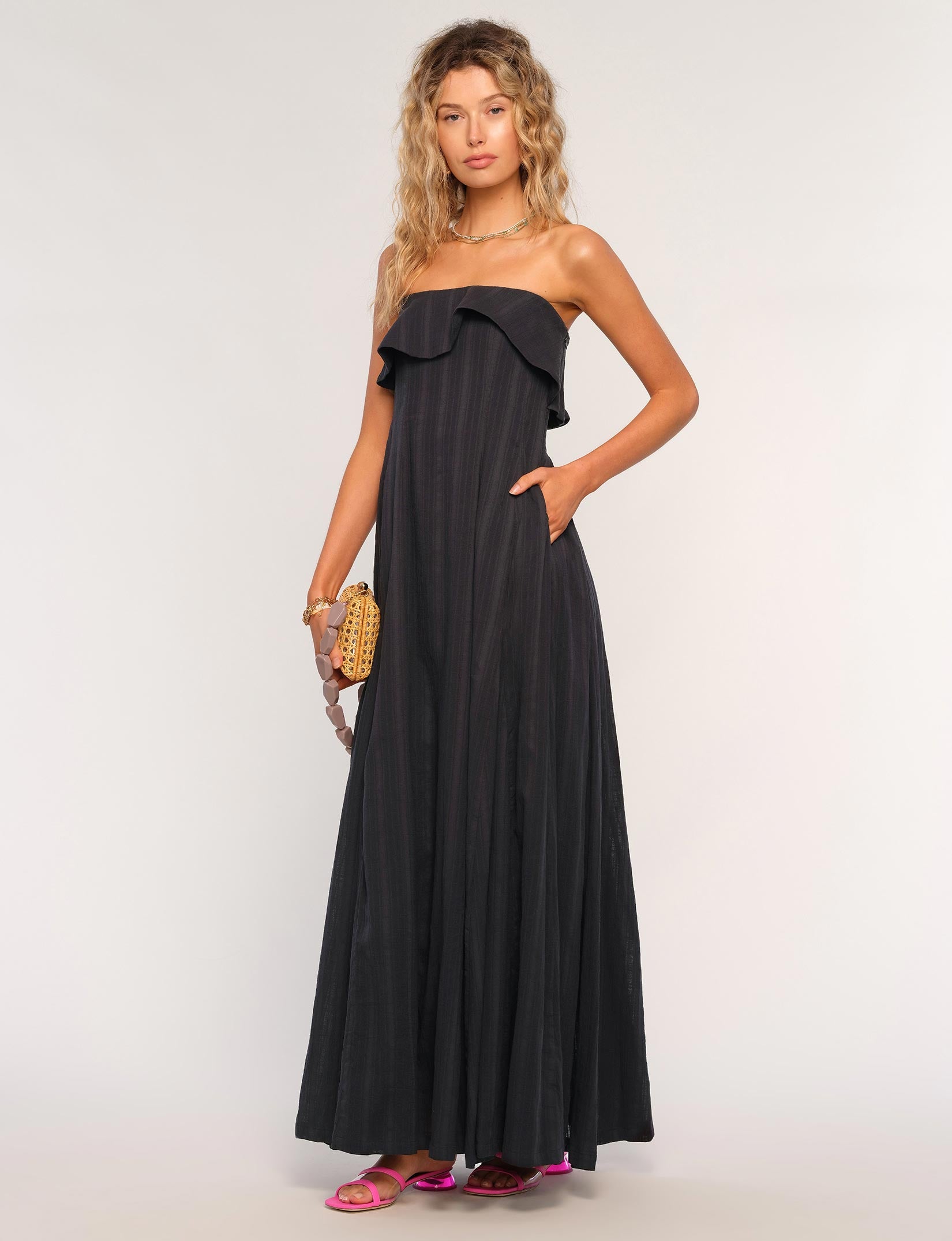 heartloom maxi dress HEARTLOOM Acadia Dress in Champagne
