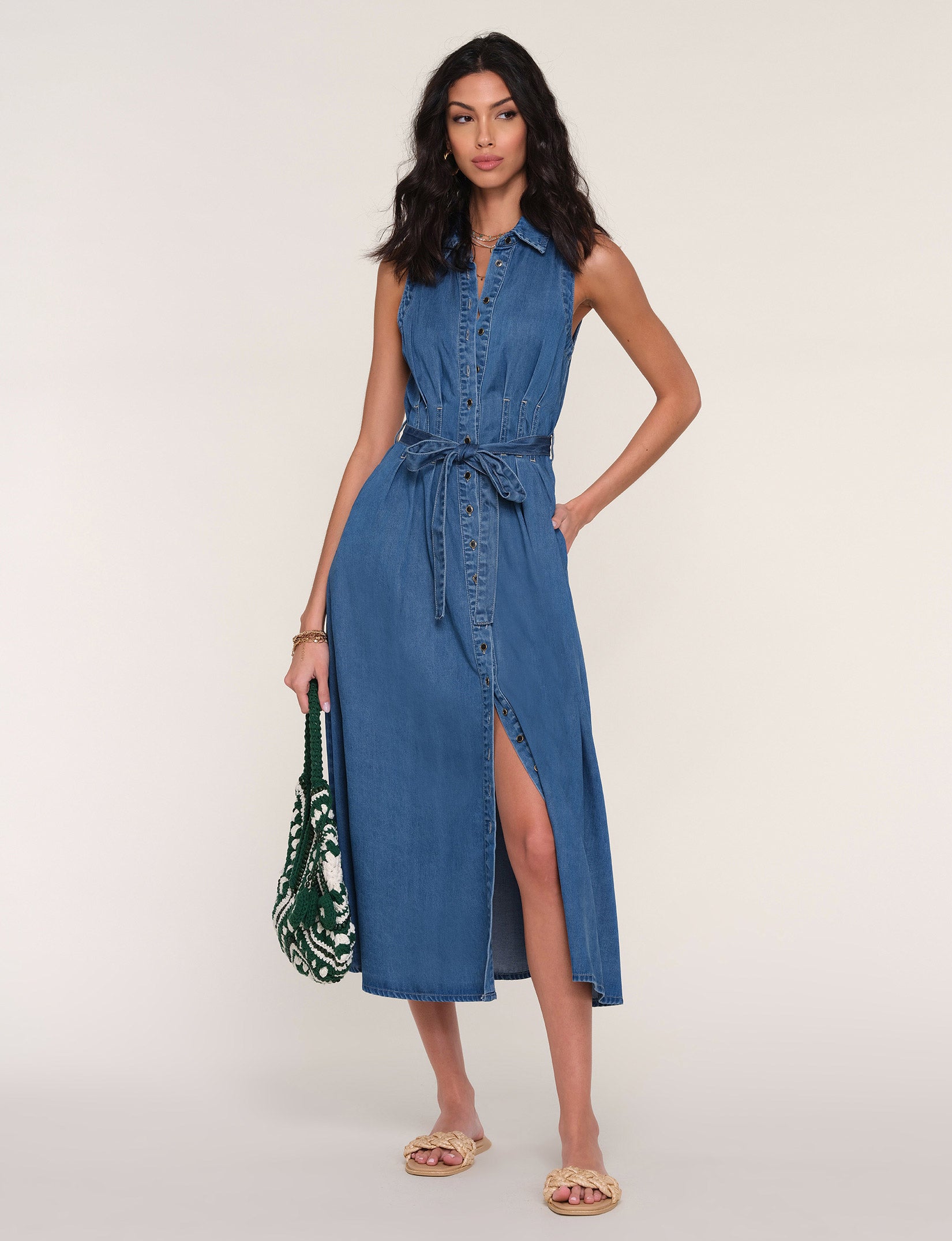 karlie denim dress Denim Ruffle Dress