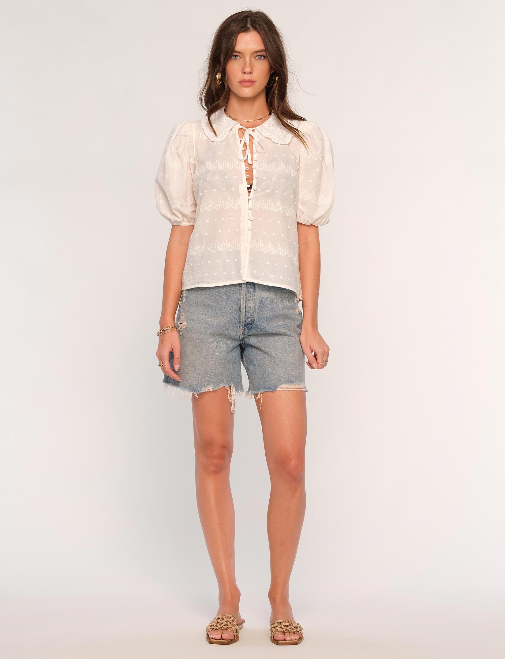 【SHALOM】poppop LACE TOP Pink Off-Shoulder Top With Off-White Lace Trimming Detail - POEM