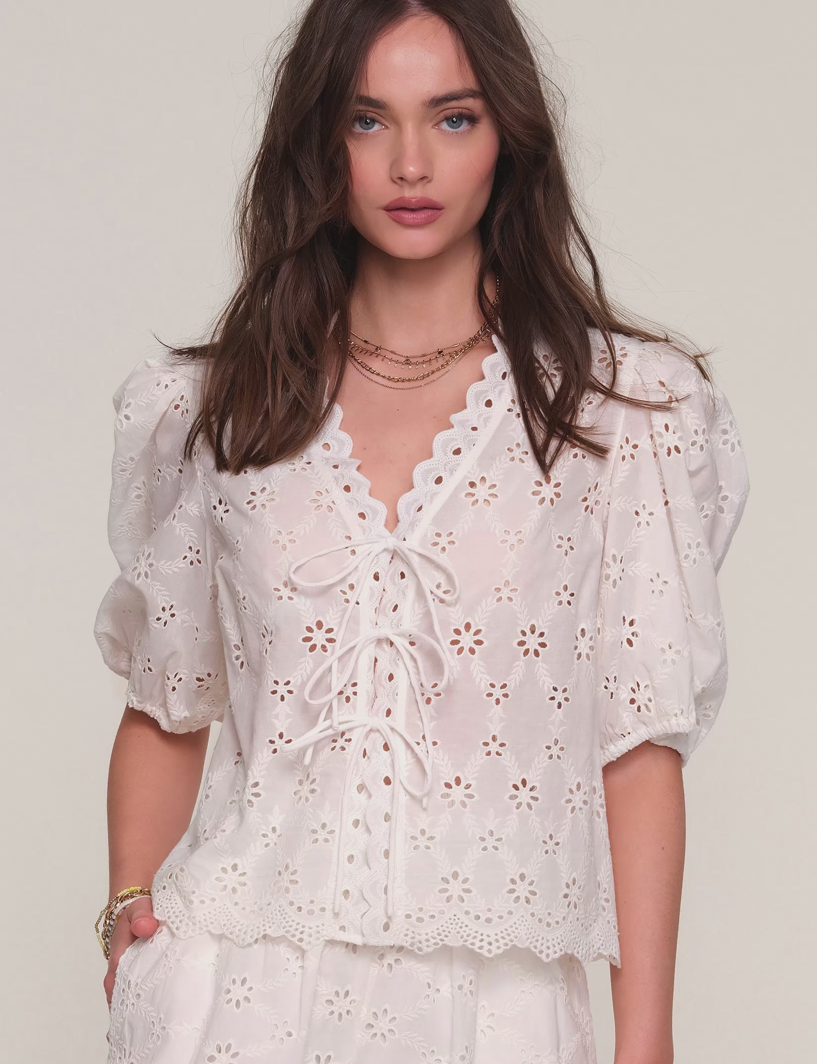 Elevated Decisions Off The Shoulder Smocked Midi Dress (Snow