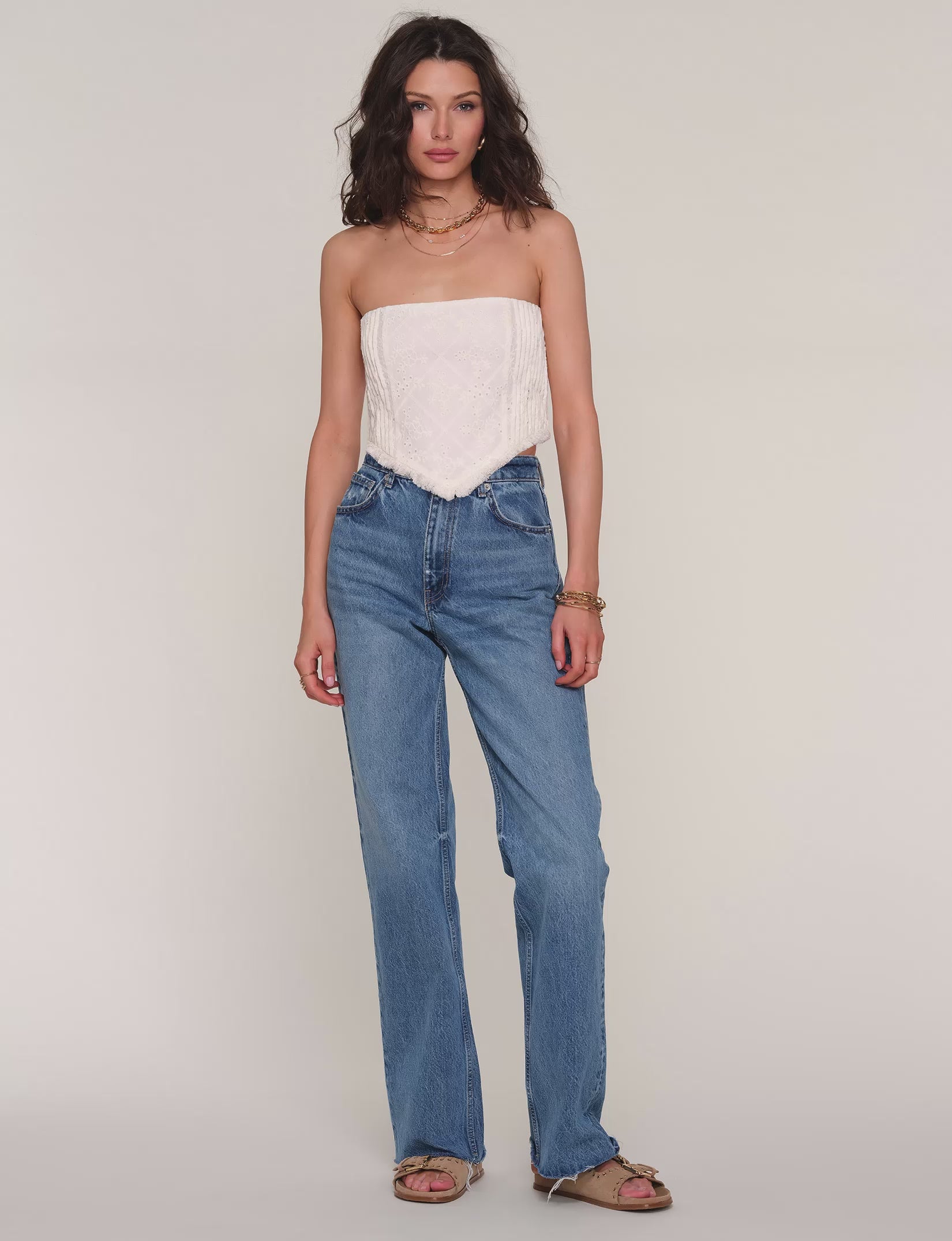 トップス CARLA 2way Silky Over Shirt / Pale Blue Carla Top – Heartloom